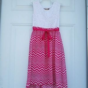 Girl's Pink and White Dress